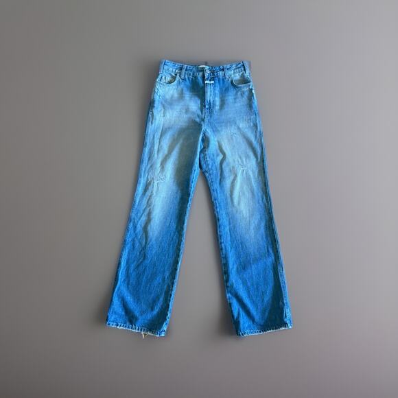 Closed Kathy Relaxed Fit Jeans 27 Blue Distressed Rigid High Rise Italian Denim - Picture 9 of 11